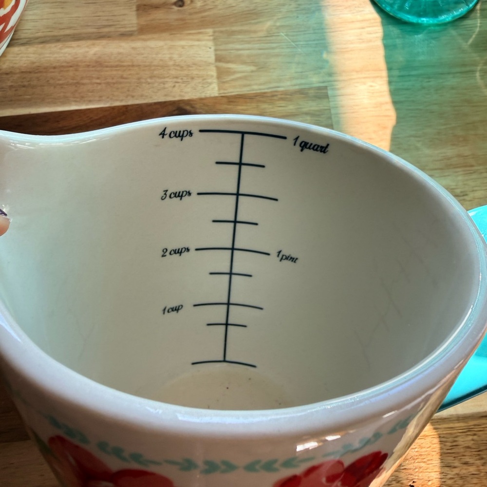 The Pioneer Woman Floral Measuring Pitcher - Red and Cream